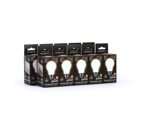 Лампа светодиодная Black LED Filament A60 OPAL E27 10W 820lm 2700К  102202110  Gauss