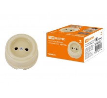 Розетка фарфоровая 2П 10А 250В сл. кость "Болонь"  SQ1820-0311  TDM