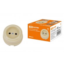 Розетка фарфоровая 2П 10А 250В сл. кость "Болонь"  SQ1820-0311  TDM