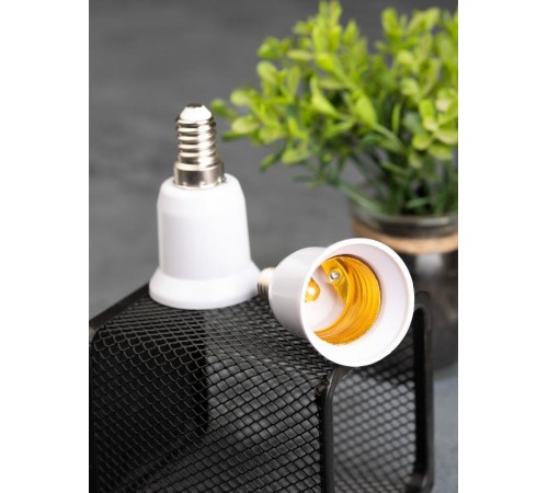 Переходник Е14-Е27 белый PROxima  AD-E14-E27-w  EKF