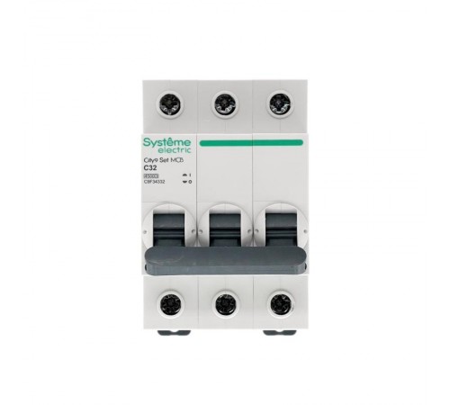 Выключатель автоматический трёхполюсный 32А С 4.5kA City9  C9F34332  SE