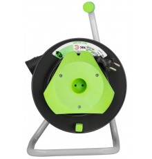 Удлинитель силовой ЭРА GREEN LINE GAZ-2x1-40m Greenline на катушке пластик 1 розетка без заземления 40м ПВС 2x1мм2   Б0065109  ЭРА