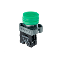 Кнопка в кожухе, зеленая, 1NO, мет. MTB2-BPZ113  58161  ОВЕН