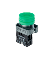 Кнопка в кожухе, зеленая, 1NO, мет. MTB2-BPZ113  58161  ОВЕН