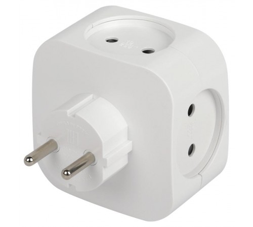 Разветвитель электрический ЭРА SP-4-USB-W на 4 розетки + 2xUSB 2400mA, без заземл 10А (белый)   Б0049532  ЭРА