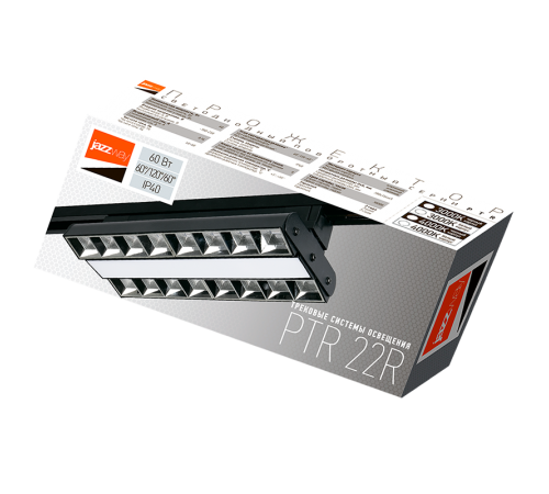 Светильник светодиодный трековый PTR 2260R 1F2S 60w 3000K 60°,120°,60° BL (чёрный) 280mm IP40  .5039551  Jazzway