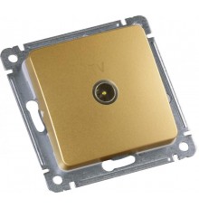 Розетка телевизионная оконечная скрытой установки, механизм, цвет золото  РСТВ-401-07  HEGEL