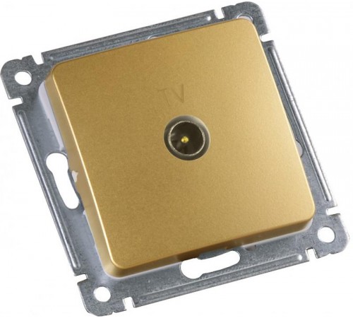 Розетка телевизионная оконечная скрытой установки, механизм, цвет золото  РСТВ-401-07  HEGEL