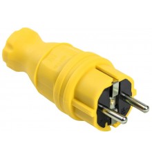 Вилка прямая каучук ОМЕГА IP44 жёлтая ВБп3-1-0м  PKR01-016-2-K05  IEK