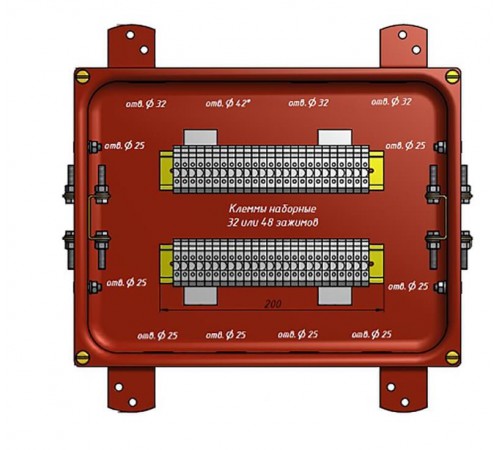 Коробка распределительная соединительная КС-40 УХЛ1,5 IP65 металлические заглушки  zeta30356  ГОФРОМАТИК