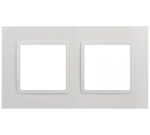 Рамка для розеток и выключателей Elegance 14-5012-01 Classic, на 2 поста, белый  Б0060576  ЭРА