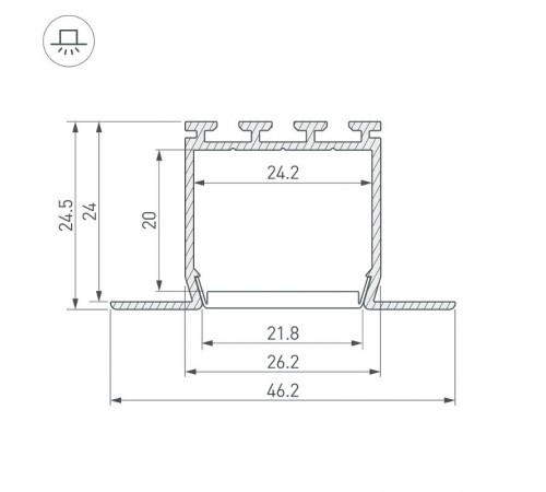 Профиль PLS-LOCK-H25-FM-2000 WHITE (Arlight, Алюминий)  033134  Arlight