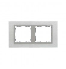 Simon 82 Рамка декоративная, 2 поста, S82 Nature, Металл, матовая сталь-алюминий  82927-34  Simon