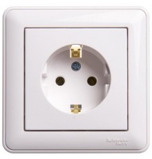 W59 Белый Розетка с заземлением без шторок, 16А, (в сборе)  RS16-154-18  SE