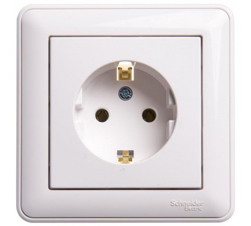 W59 Белый Розетка с заземлением без шторок, 16А, (в сборе)  RS16-154-18  SE