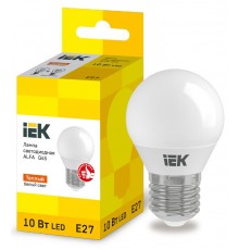 Лампа светодиодная  ALFA G45 шар 10Вт 230В 3000К E27  LLA-G45-10-230-30-E27  IEK