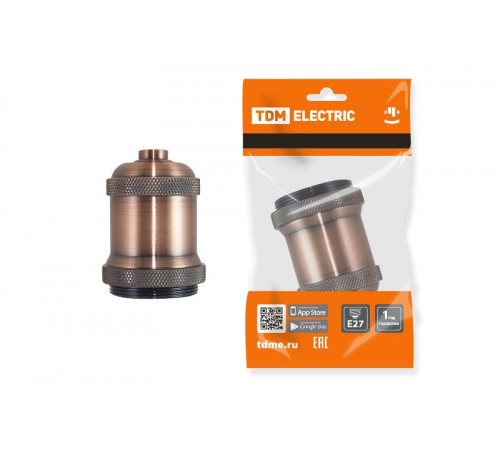 Патрон подвесной Е27, металлический "Лофт", медь  SQ0335-0050  TDM