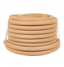 Труба гибкая гофрированная ПВХ 25мм с протяжкой (25м) светлое дерево  tg-z-25w  EKF