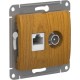 Glossa Дерево Дуб Розетка 2-ая TV + компьютерная RJ45, кат. 5Е, механизм  GSL000589  SE