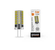 Лампа светодиодная Elementary G4 AC210-240V 5W 400lm 3000K силикон LED 1/20/200  18015  Gauss