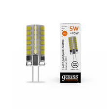 Лампа светодиодная Elementary G4 AC210-240V 5W 400lm 3000K силикон LED 1/20/200  18015  Gauss