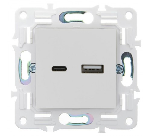 SKANDY Розетка USB A+C 18Вт SK-R13W арктический белый  SK-U22-018-K01  IEK