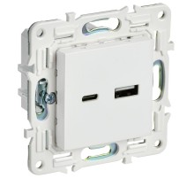 SKANDY Розетка USB A+C 18Вт SK-R13W арктический белый  SK-U22-018-K01  IEK