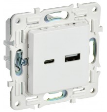 SKANDY Розетка USB A+C 18Вт SK-R13W арктический белый  SK-U22-018-K01  IEK