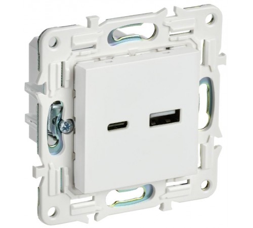 SKANDY Розетка USB A+C 18Вт SK-R13W арктический белый  SK-U22-018-K01  IEK