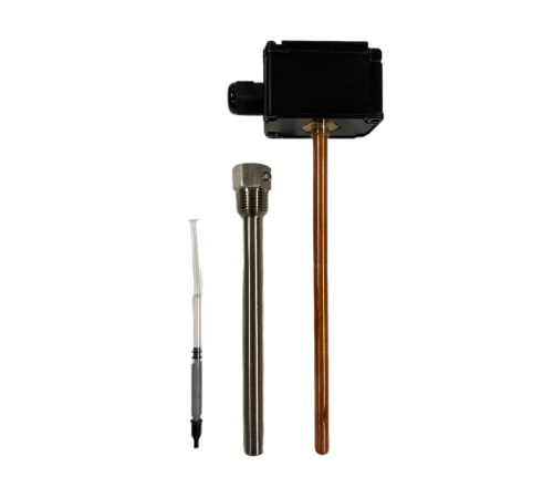 Датчик температуры погружной, -50...+150°С 0...10В 200мм =15...35В с гильзой 150мм  SPTV200  SE