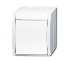 Кнопка 1-клавишная, 1-полюсная, с N-клеммой, IP44, для открытого монтажа, серия ocean, цвет альпийский белый  1484-0-0377   2CKA001484A0377  ABB