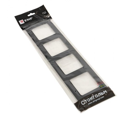 Стокгольм Рамка 4-местная черная EKF PROxima  EAM-G-303-30  EKF