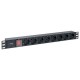 Блок розеток PDU TERACOM PRO 19" 1U 10А/250В 8 розеток Schuko с выключателем разъем C14  TRP-HPD-LS-10A-8SH-C14  EKF