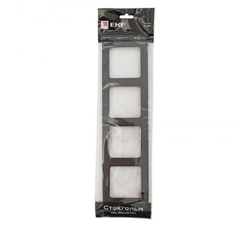 Стокгольм Рамка 4-местная черная EKF PROxima  EAM-G-303-30  EKF