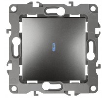 Выключатель с подсветкой 12-1102-12 10АХ-250В,  графит  Б0019280  ЭРА