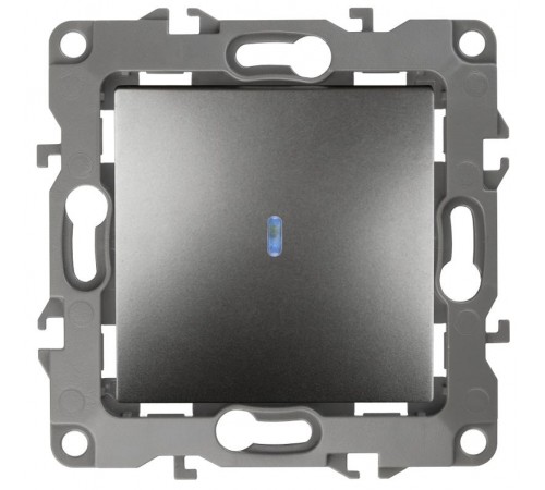 Выключатель с подсветкой 12-1102-12 10АХ-250В,  графит  Б0019280  ЭРА