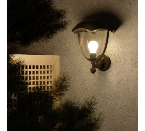 Светильник садово-парковый Aura на стену вверх 188*210*238mm, 170-240V / 50Hz, 1xE27, Max.60W, IP54  GD027  Gauss