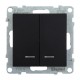 SUNO Выключатель двухклавишный 10АХ 250В с подсветкой/индикацией. Безвинтовые зажимы. Цвет "Антрацит"  721415  Legrand