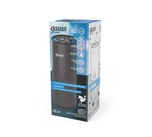 Очиститель воздуха серия Guard, индикаторы температуры и влажности, площадь очистки 20 метров, 1/8/32  GR020  Gauss