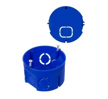 Установочная коробка СП D68х42 мм, саморезы, без стыковочных узлов, синяя, IP20,   SQ1402-1138  TDM