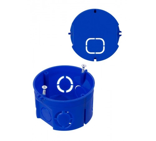 Установочная коробка СП D68х42 мм, саморезы, без стыковочных узлов, синяя, IP20,   SQ1402-1138  TDM