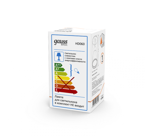 Светильник  Basic, накладной, под лампу GU10, белый 1/20/60  HD060  Gauss