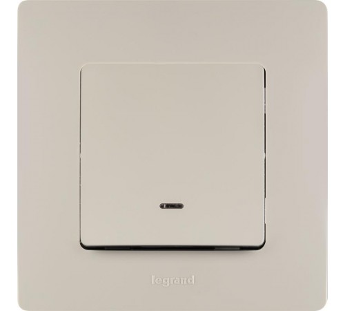 Etika Слоновая кость Выключатель 1-клавишный с подсветкой, 10А, винтовые клеммы  672303  Legrand