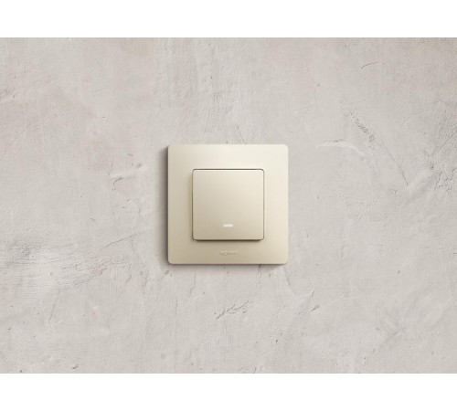 Etika Слоновая кость Выключатель 1-клавишный с подсветкой, 10А, винтовые клеммы  672303  Legrand