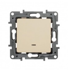 Etika Слоновая кость Выключатель 1-клавишный с подсветкой, 10А, винтовые клеммы  672303  Legrand