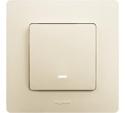 Etika Слоновая кость Выключатель 1-клавишный с подсветкой, 10А, винтовые клеммы  672303  Legrand