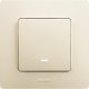 Etika Слоновая кость Выключатель 1-клавишный с подсветкой, 10А, винтовые клеммы  672303  Legrand