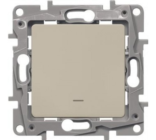 Etika Слоновая кость Выключатель 1-клавишный с подсветкой, 10А, винтовые клеммы  672303  Legrand