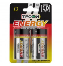 Батарейка щелочная (алкалиновая) LR20-2BL (12/96/3168) (D)   C0034933  ТРОФИ