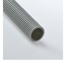Труба гибкая гофрированная ПВХ 20мм с протяжкой лёгкая (100м) серый  12001(100)  Рувинил